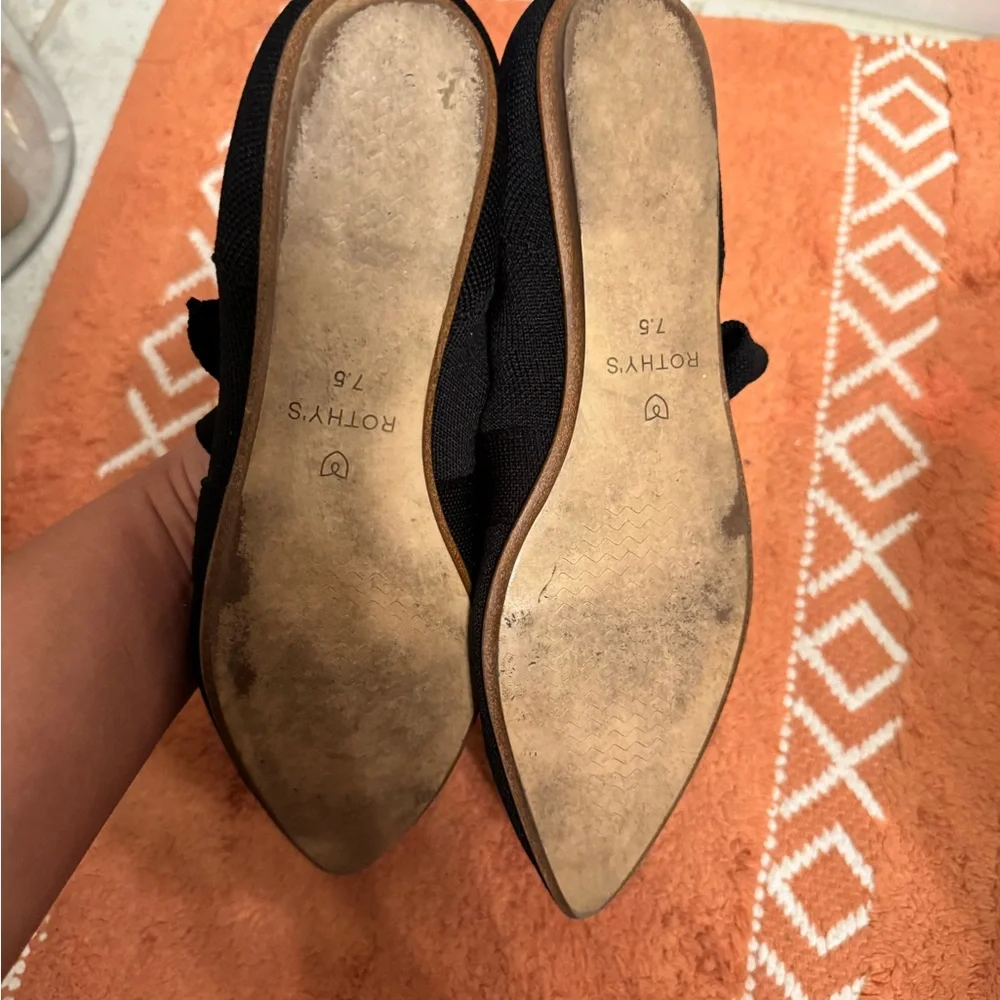 Rothy's Black Bow Point Mary Jane Flat - Picture 2 of 2